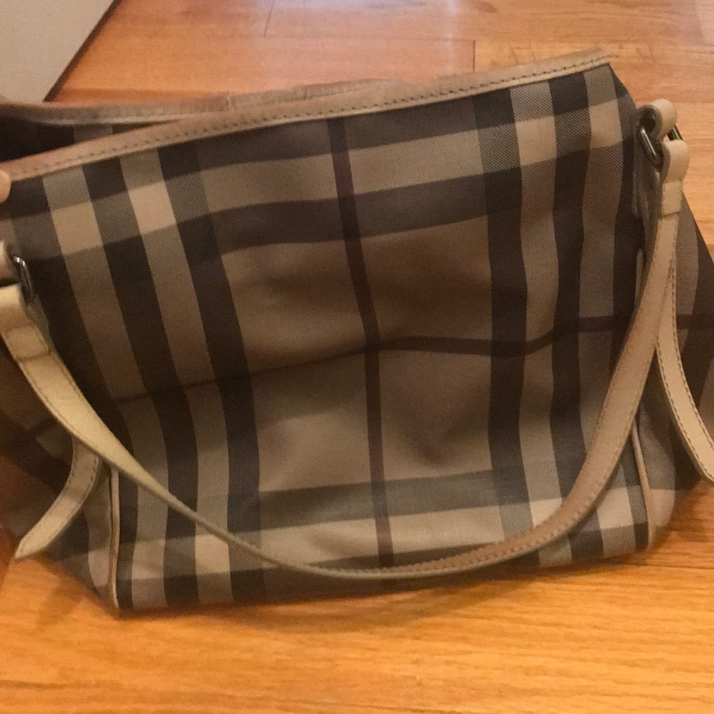 Burberry beige plaid tote